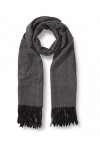 Only ONLSOFT Life Melange Weaved Scarf CC Echarpe, Black/Detail:+ White, Taille Unique aux Femmes