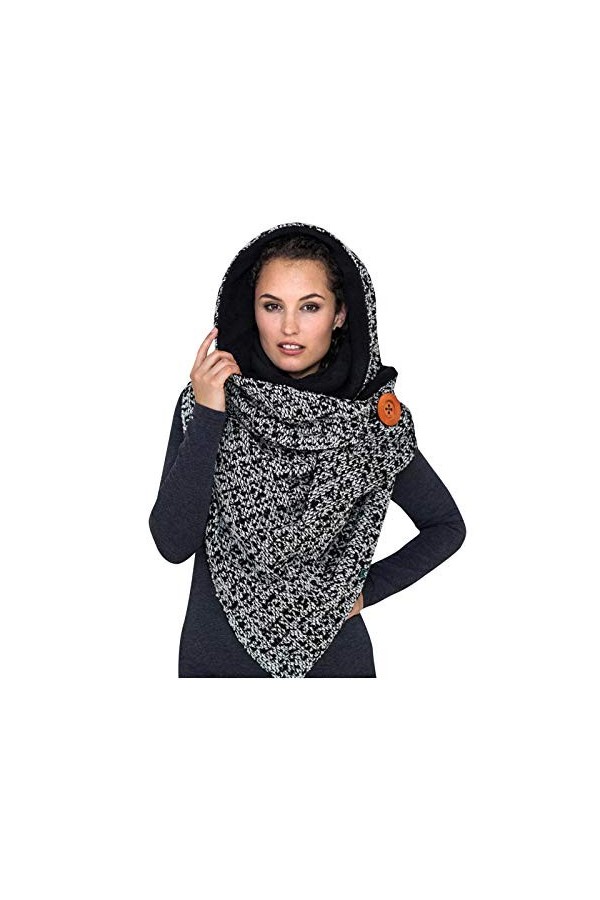 Générique Scarf Designers Écharpe pour Femme Modèle Écharpes Écharpe à bavette imprimée avec Boucle à Capuche Multifonction P