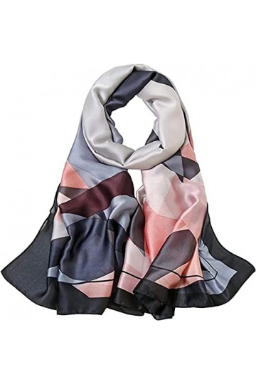 WEIGEER Silk Scarf Women Shawl Black Scarf Stain Neckerchief Head Wraps Thin Scarf Ladies Beach Shawl Vintage Painting Bridal