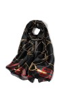 WEIGEER Silk Scarf Women Shawl Black Scarf Stain Neckerchief Head Wraps Thin Scarf Ladies Beach Shawl Vintage Painting Bridal