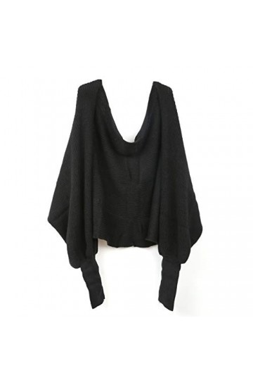 SEWACC Echarpe Tricotée Écharpe en Automne Hiver Tricoté Foulard avec Manches Unisexe Écharpe Cape Châle pour Femmes Hommes 