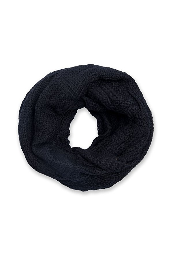 styleBREAKER écharpe loop tricotée avec motif grille et strie, mailles fines unies, écharpe dhiver, unisexe 01018155, couleu