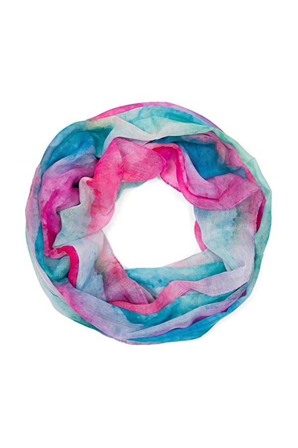 styleBREAKER Écharpe en boucle pour femme avec motif dégradé daquarelle coloré, écharpe tubulaire légère dété multicolore 0