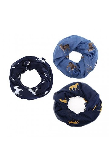 AnJuHoPa Foulard tubulaire en viscose tissé pour femme 3 pièces multicolores 