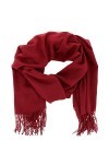 moonbow Echarpe Femme - Pashmina - Echarpe Douce Femme - Foulard - Echarpe Frange Bordeaux 