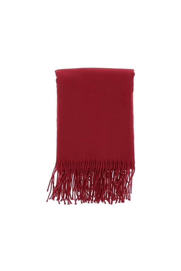 moonbow Echarpe Femme - Pashmina - Echarpe Douce Femme - Foulard - Echarpe Frange Bordeaux 