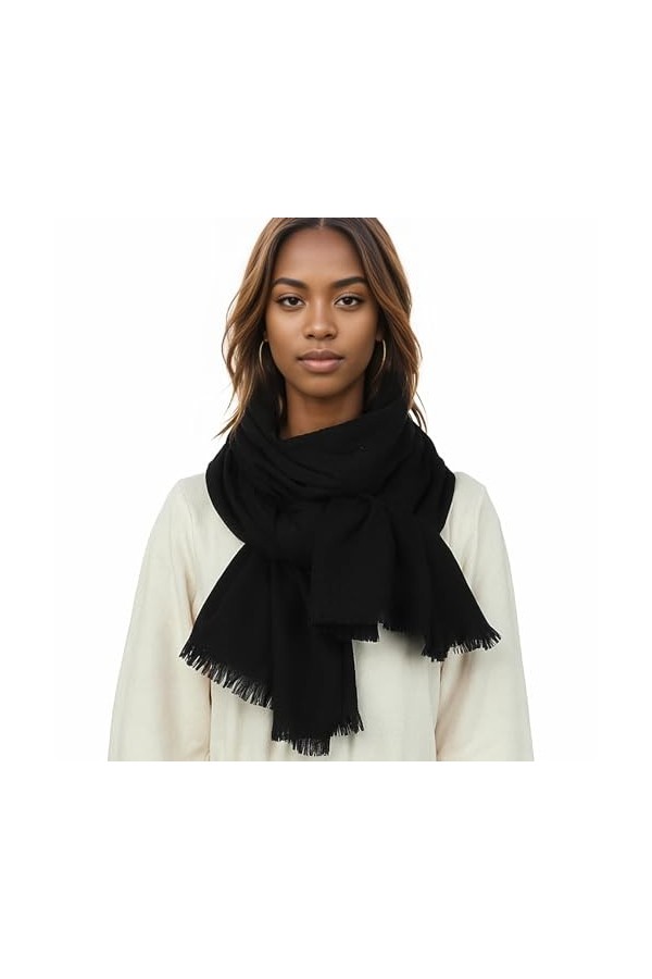 PIOYMEYA Echarpe Chale Noir Femme Hiver Grosse Écharpe Foulards Pashmina Etole Mariage