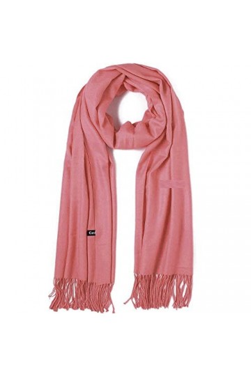 GFM Écharpe bicolore toucher cachemire pour automne et hiver S1-rose corail - FS-H-1601-CorGlb 