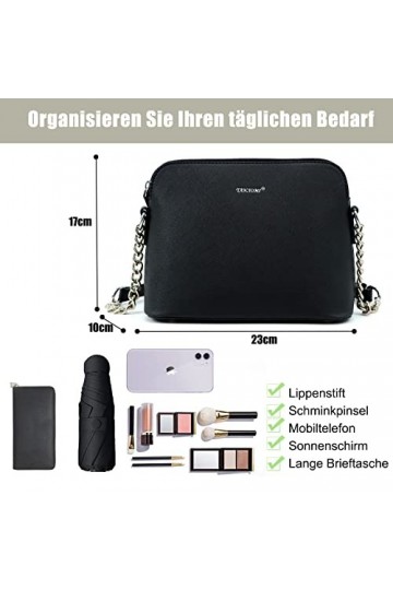 TAN.TOMI Sac à bandoulière pour femme - Petit sac à bandoulière solide - Sac à bandoulière - Sac de soirée - Mode élégant, No