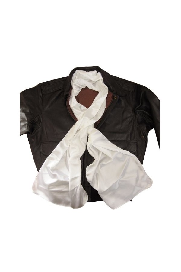 Écharpe davion en soie mélangée blanche