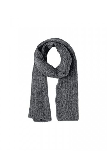 PIECES PCBERA Wool Long Scarf Noos Echarpe, Gris foncé mélangé, Taille Unique Femme