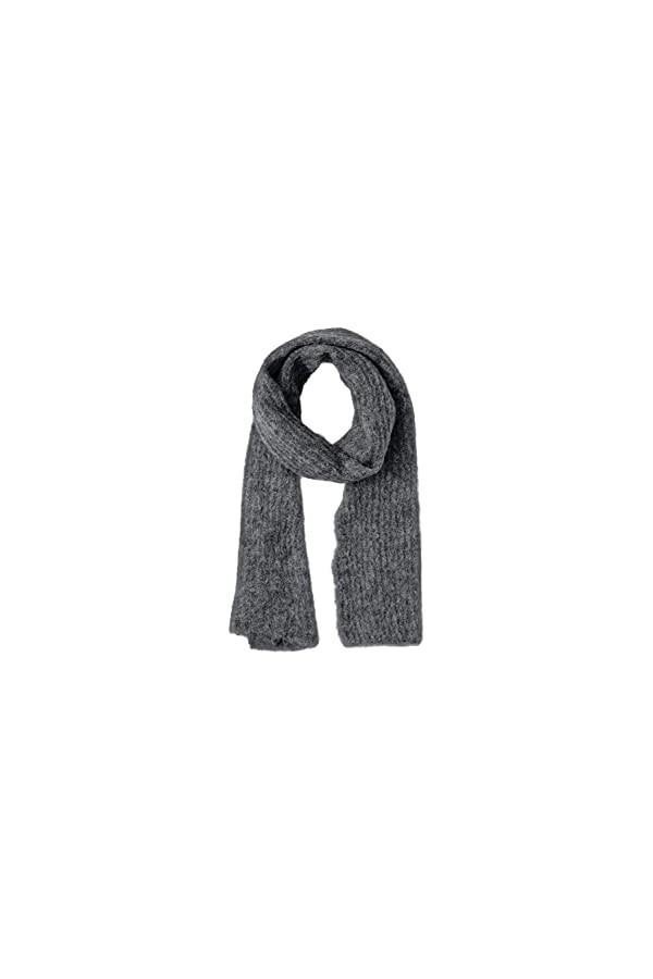 PIECES PCBERA Wool Long Scarf Noos Echarpe, Gris foncé mélangé, Taille Unique Femme