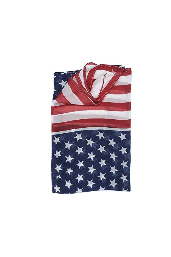 Sourcingmap Melody Foulard Unisexe Tendance Patriote Charmant Us USA étoiles Motif Drapeau américain imprimé scf003&nbsp;Jardin, P
