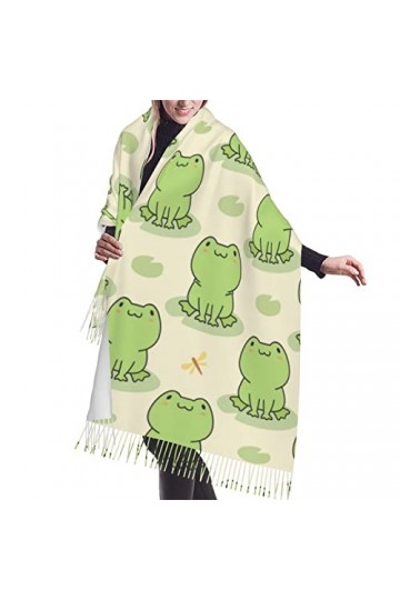 600 Foulard Femme Motif De Grenouille De Dessin Animé Mignon Écharpe Foulard Mode Châle Écharpe Confortable Foulard Echarpe P