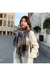 Écharpe tartan dhiver – Longue écharpe tartan à carreaux pour femme, style britannique pour femme, longue étole classique, b