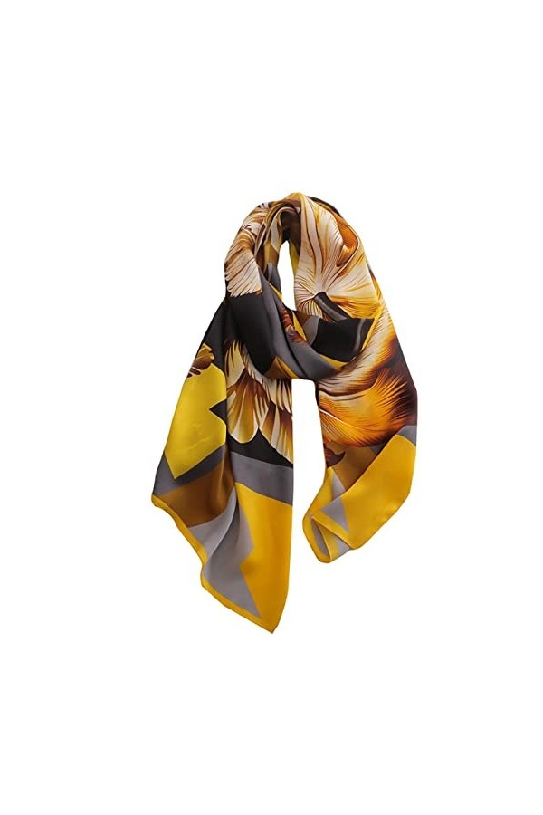 WEIGEER Écharpe en soie pour femme,Écharpe dorée,Écharpe en pierre,Tour de tête,Écharpe fine pour femme,Écharpe de plage vint