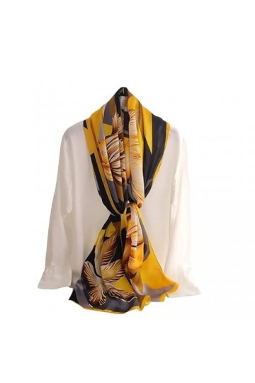 WEIGEER Écharpe en soie pour femme,Écharpe dorée,Écharpe en pierre,Tour de tête,Écharpe fine pour femme,Écharpe de plage vint