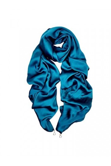 Écharpe unie et soyeuse pour femme - Légère, fine et douce - Vert, Vert, taille unique