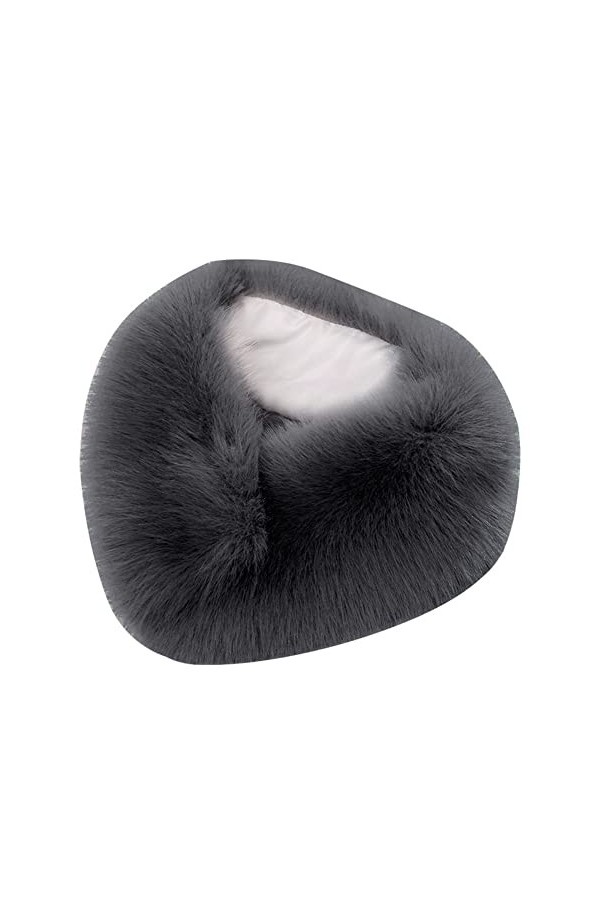 Col de fourrure chaud dhiver, imitation fourrure de renard col de protection du cou hiver chaud épais col de fourrure écharp