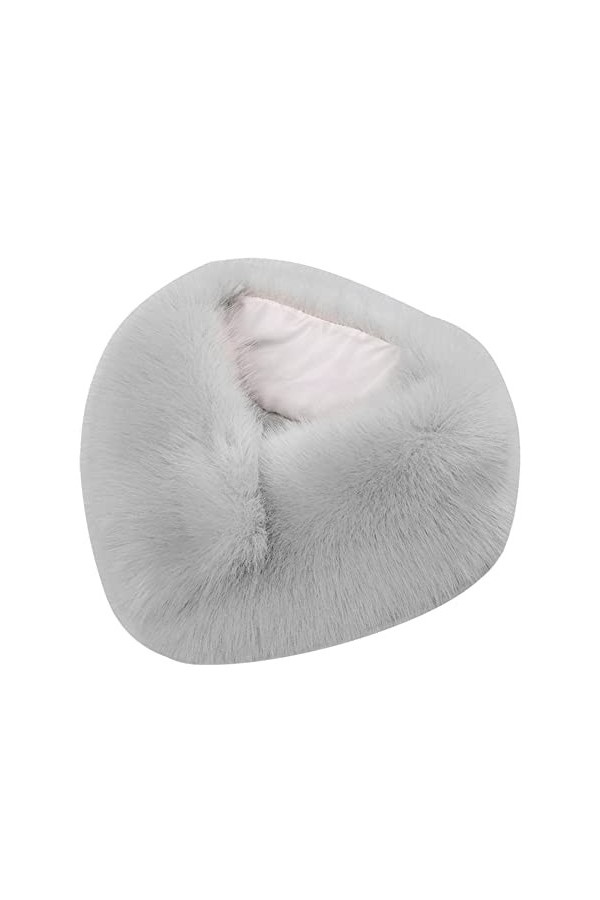 Col de fourrure chaud dhiver, imitation fourrure de renard col de protection du cou hiver chaud épais col de fourrure écharp