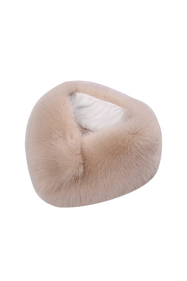 Col de fourrure chaud dhiver, imitation fourrure de renard col de protection du cou hiver chaud épais col de fourrure écharp