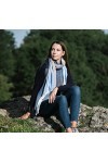 CRAGGI Golspie Supersoft Shawl Écharpe Poncho à Carreaux, Blue, 175cm x 75cm Femme