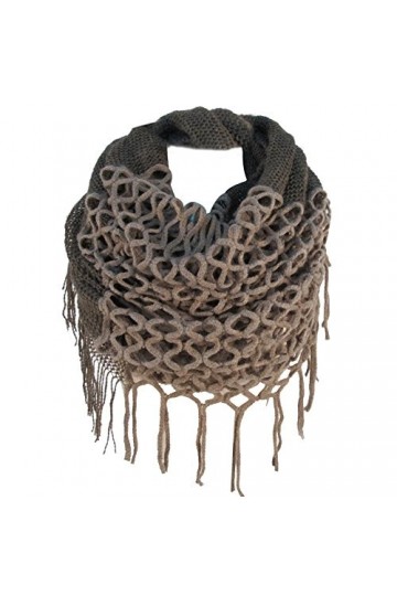 TININNA Hiver Chaud Crochet Tricoté Infinity Boucle Glands Doux Châle écharpe Wrap écharpes pour Les Femmes Kaki