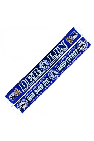 Generisch Écharpe Berlin - Nous sommes la ville principale écharpe tricotée , bleu/blanc, 145 cm