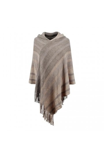 Foulard Motif Chat Poncho à rayures pour femmes avec glands Écharpe tricotée Écharpe Franges Enveloppement Pull Pashminas Pul