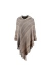 Foulard Motif Chat Poncho à rayures pour femmes avec glands Écharpe tricotée Écharpe Franges Enveloppement Pull Pashminas Pul