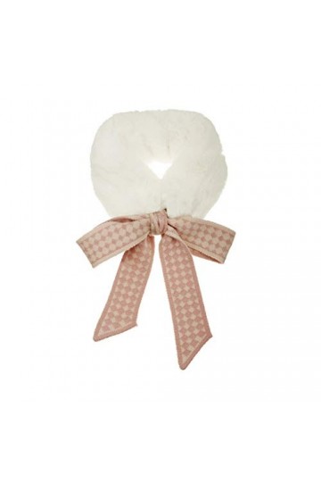 Allegra K Fausse Fourrure Col Hiver Écharpe Épais En Peluche Cou Écharpes Enveloppe Plus Chaud Châle Pour Femmes Dame Rose Ta