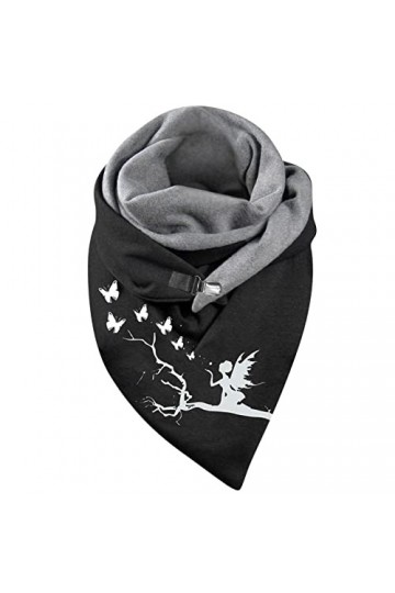 Blingko éCharpe Chale Femme Hiver En Tartan Vintage Mode Écharpe Triangle Femme à Boucle Comfortable Doux en Polaire écharpe 