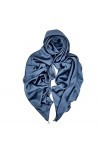 Écharpe unie et soyeuse pour femme - Légère, fine et douce - Pour hijab gris bleu , gris/bleu, taille unique