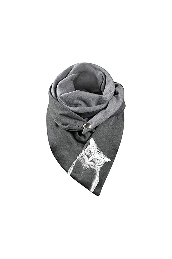 JERFER Écharpe Triangle Femme Hiver Chaud Foulard ChâLe Pissenlit Boutons Imprimé Wrap Écharpes Décontracté Rose