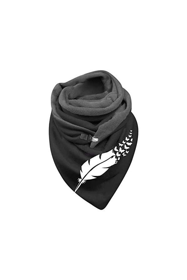 TianWlio Mode femmes impression bouton doux Wrap décontracté chaud écharpes châles Cravate Noir Enfant