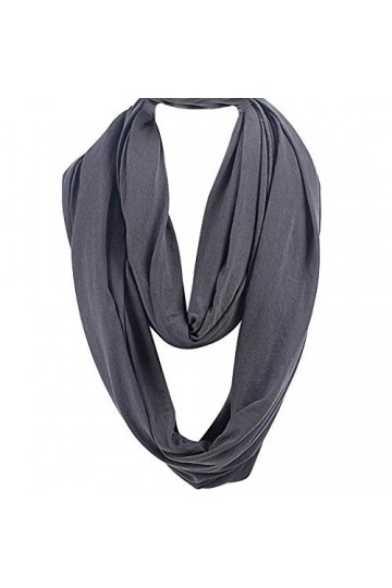 LroHan Écharpe unie en coton pour homme et femme - Gris - Taille Unique