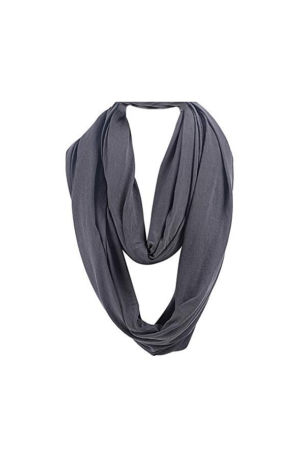 LroHan Écharpe unie en coton pour homme et femme - Gris - Taille Unique