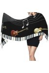 DEHIWI Écharpe en cachemire pour femme avec motif guitare et piano - Chaude, légère et confortable - Pour lautomne et lhive