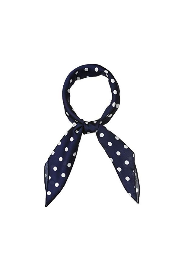 sourcing map Foulard carré à pois de 70 cm pour femme - Bleu - 27.5W x 27.5L