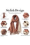 Foulard Echarpe Automne Femme Homme 200 * 70CM Hiver Double Couleurs Touché Soyeux Elégant Châle Doux pour Mariage Party Soir