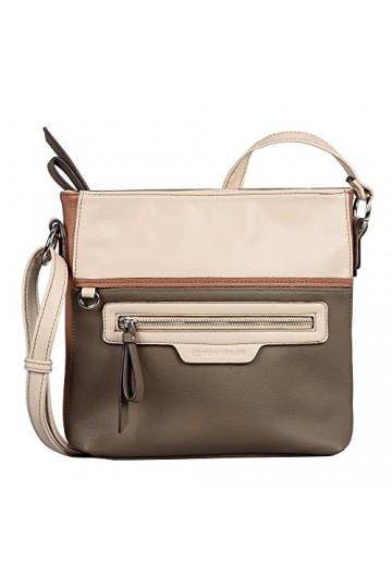 TOM TAILOR Jule, Sac à bandoulière Femme, Taupe mélangé, S