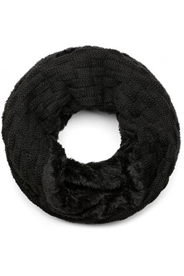 styleBREAKER écharpe ronde à mailles fines chaude avec motif tresse et doublure intérieure en polaire très douce, écharpe sno