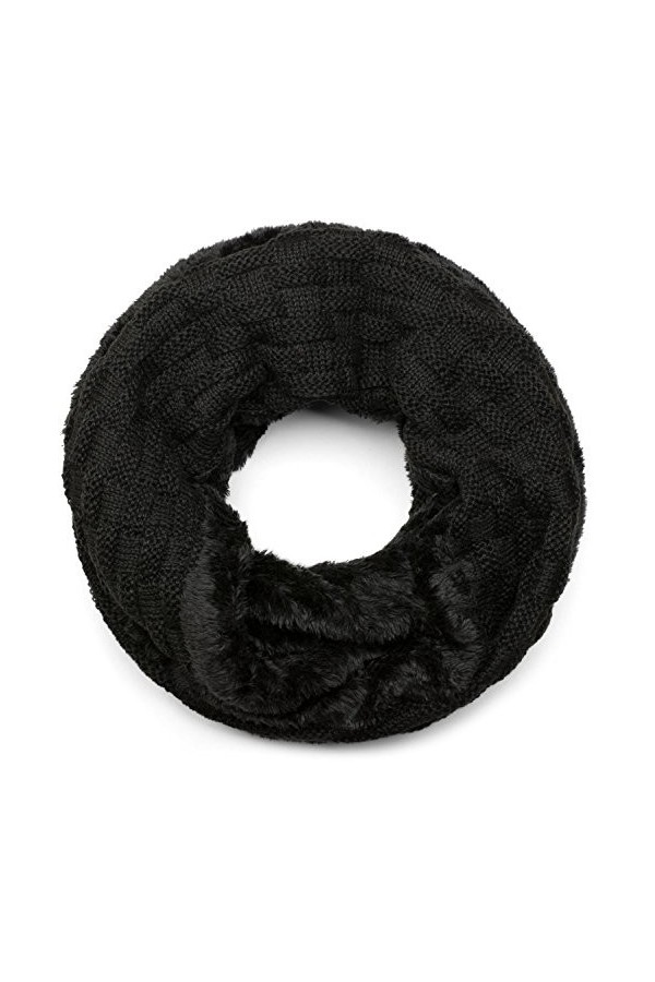 styleBREAKER écharpe ronde à mailles fines chaude avec motif tresse et doublure intérieure en polaire très douce, écharpe sno