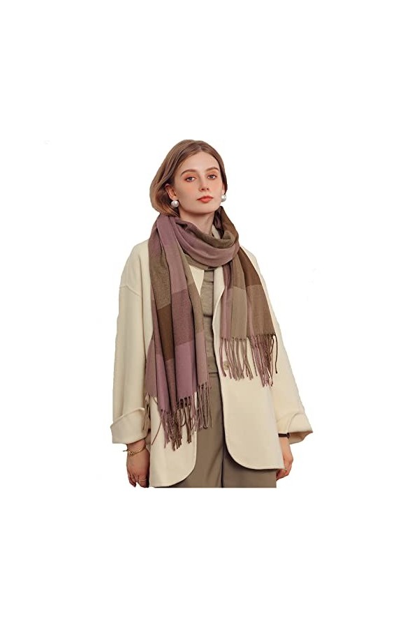 Echarpe Châle élégant Femme Hiver Chaud Chic Tricoté Laine Élasticité Douce Chale Longue Cape Souple Confortable Pashmina Fou