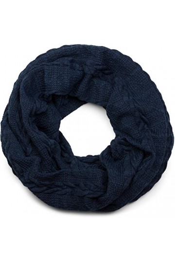 styleBREAKER écharpe loop à mailles fines avec motif tressé, écharpe dhiver, écharpe tricotée, unisexe 01018151, couleur:Ble