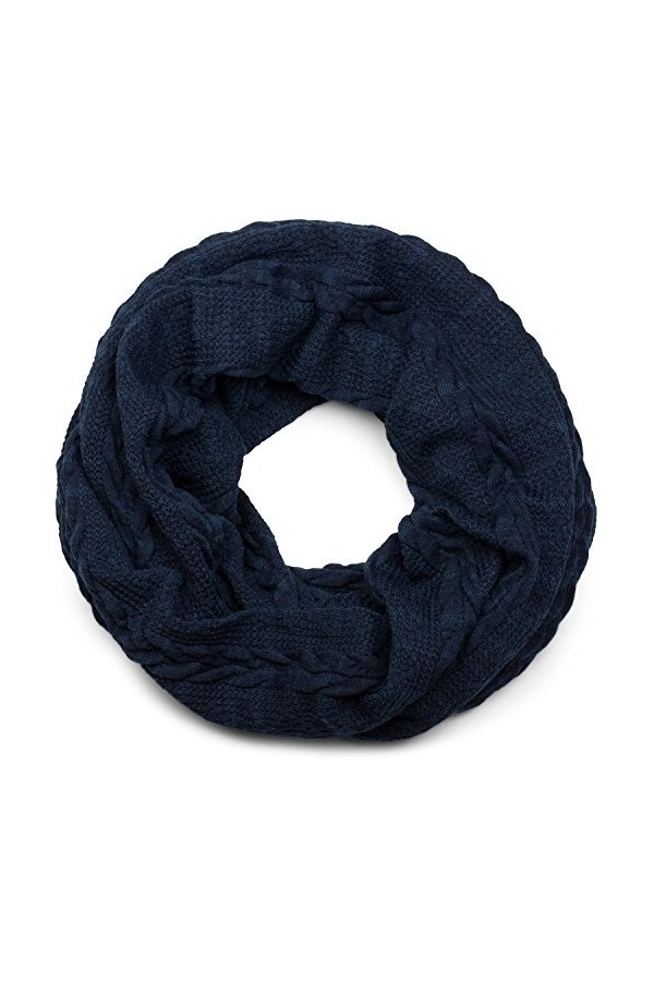 styleBREAKER écharpe loop à mailles fines avec motif tressé, écharpe dhiver, écharpe tricotée, unisexe 01018151, couleur:Ble