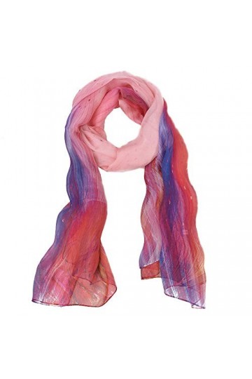 WZTP Foulard Femme en Soie Echarpe Chale Longue Élégant Dégradé Couleur 70,8" x 27,5" Lady 180cm, rose 
