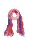 WZTP Foulard Femme en Soie Echarpe Chale Longue Élégant Dégradé Couleur 70,8" x 27,5" Lady 180cm, rose 