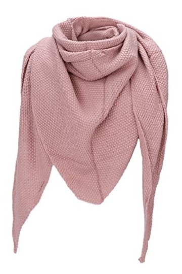 irisaa Écharpe en tricot doux pour femme - Triangle - Couverture - Automne - Hiver - Foulard long - Pour femme et fille - 195