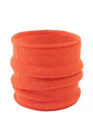 Écharpe dhiver Femmes Tricoté Anneau Cou Écharpe Bandana Chaud Solide Col Hommes Visage Foulards Infinite Snood-Orange